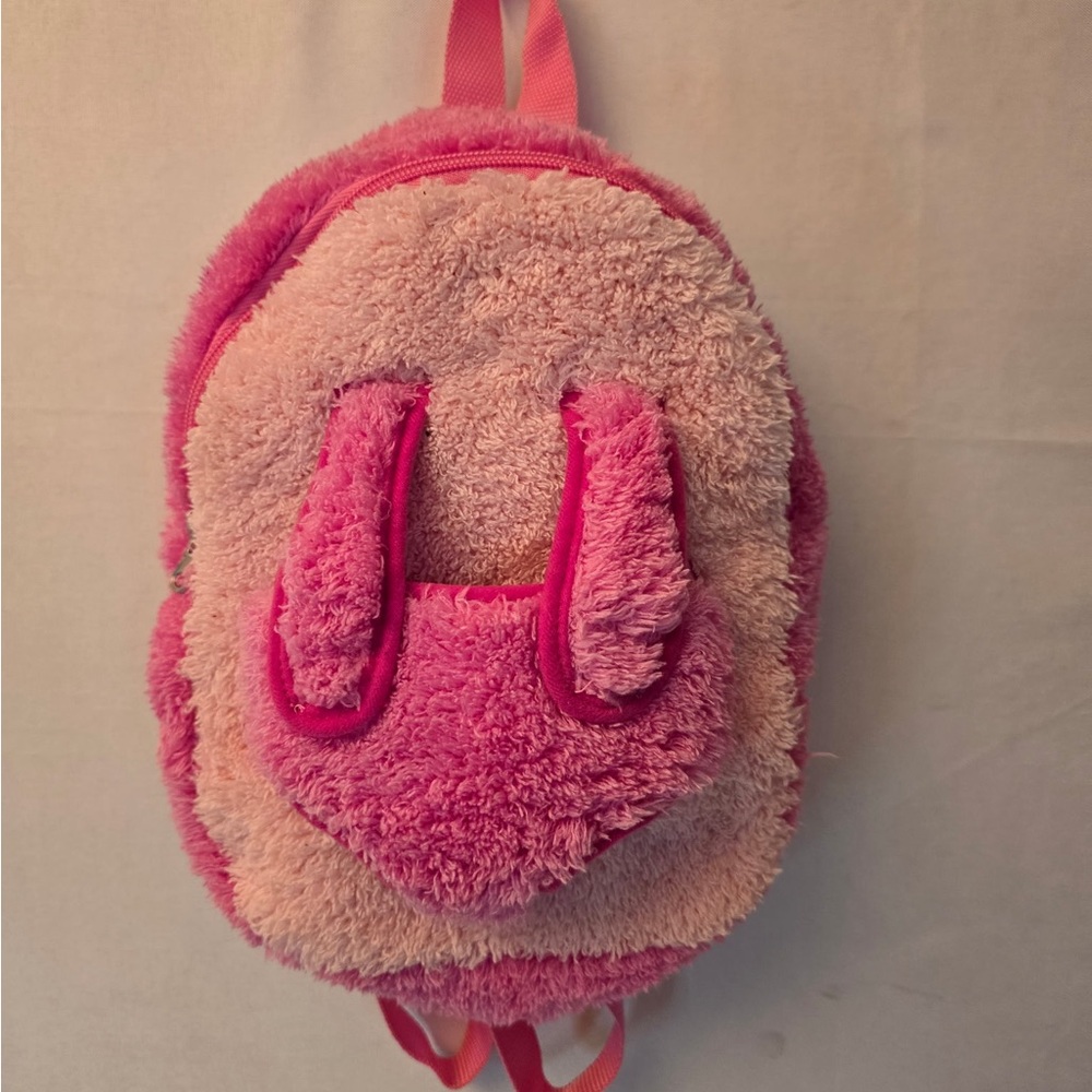 Kreative Kids Pink Furry Backpack & Stuffed Animal Holder